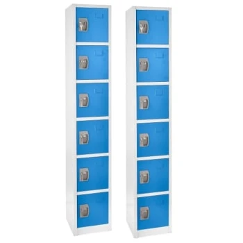 Adir Office 72 In. X 12 In. 6-Compartment Steel Locker Blu 3 Adir Office 72 In. X 12 In. 6-Compartment Steel Locker Blu