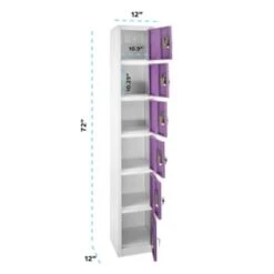 Adir Office 72 In. X 12 In. 6-Compartment Steel Locker Ppl -Home Furnishing Store 227197 LeftView Lg