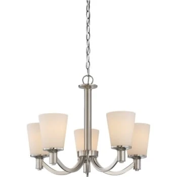 Nuvo Lighting® Laguna 5-Light Indoor Chandelier (B. Nickel) 3 Nuvo Lighting® Laguna 5-Light Indoor Chandelier (B. Nickel)