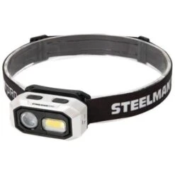 Steelman Pro 300 Lumen Motion-Activated Led Rechargeable Headlamp Pearl White