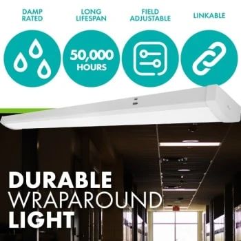 Simply Conserve 5500-Lumen 4-Ft Adjustable Wattage And Cct Led Wrap Light, Dlc 4 Simply Conserve 5500-Lumen 4-Ft Adjustable Wattage And Cct Led Wrap Light, Dlc - Image 2