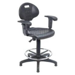 National Public Seating Polyurethane Task Chair With Arms, 22"-32" Height