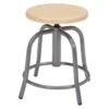 National Public Seating 19" - 25" Height Adjustable Swivel Stool, Wooden Seat -Home Furnishing Store 233088 MainProductImage Lg