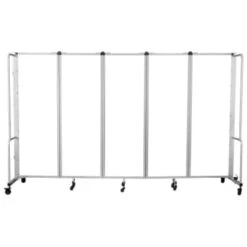 National Public Seating Room Divider, 6' Height,5 Sections,clear Acrylic Panels