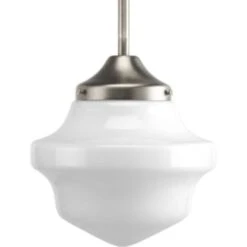 Progress Lighting School House Brushed Nickel One-Light Mini-Pendant