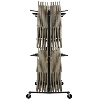 Alpine Industries Adir Office Two Tier Folding Chair Cart, 84 Chair Capacity 4 Alpine Industries Adir Office Two Tier Folding Chair Cart, 84 Chair Capacity - Image 2