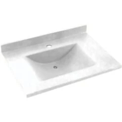 Swan® White Contour Solid Surface Single Bowl Vanity Top 22" X 37"