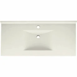 Swan® Bisque Contour Solid Surface Single Bowl Vanity Top 22" X 43"