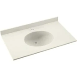 Swan® Bisque Ellipse Solid Surface Single Bowl Vanity Top 22" X 49"