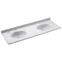 Swan® Ice Ellipse Solid Surface Double Bowl Vanity Top 22" X 61"