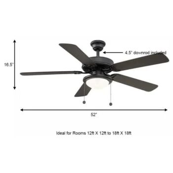 Trice 52 In. Led Ceiling Fan W/ Light (Black) 6 Trice 52 In. Led Ceiling Fan W/ Light (Black) - Image 4