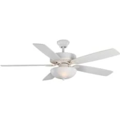 Hampton Bay 52 In. Energy Star Led Matte White Ceiling Fan With Light Kit