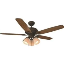 Hampton Bay Rockport 52 In. Led Ceiling Fan W/ Light Kit (Cherry/walnut)