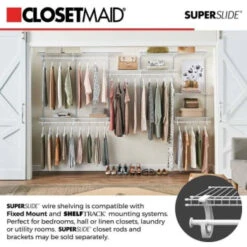 Closetmaid Superslide 12 In. D X 72 In. W X 1.4 In. H White Ventilated Wire Wall Mounted Shelf (6-Case) -Home Furnishing Store 246588 DetailedProductView6 Lg