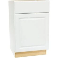 Hampton Bay 21x34.5x24" Satin White Raised Panel Base Kitchen Cabinet