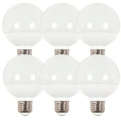 Satco 6w G25 Globe Led Bulb 3000k Medium Base 120 Volt Package Of 6 6 Satco 6w G25 Globe Led Bulb 3000k Medium Base 120 Volt Package Of 6 -Home Furnishing Store 249279 FrontView straighton Lg