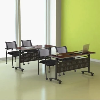 Alera® Valencia Flip Training Table Base, Modesty Panel, 58w X 19-3/4d, Black 3 Alera® Valencia Flip Training Table Base, Modesty Panel, 58w X 19-3/4d, Black