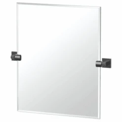Gatco Elevate Frameless Small Rectangle Mirror In Matte Black