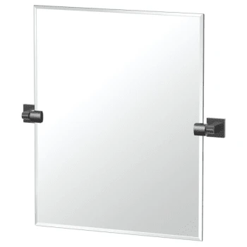 Gatco Elevate Frameless Small Rectangle Mirror In Matte Black 3 Gatco Elevate Frameless Small Rectangle Mirror In Matte Black