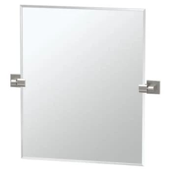 Gatco Elevate Frameless Small Rectangle Mirror In Satin Nickel 3 Gatco Elevate Frameless Small Rectangle Mirror In Satin Nickel
