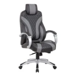 Boss Office Products High Back Executive Desk Chair, Gray/black