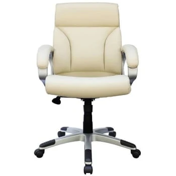 Boss Office Products Executive Desk Chair Silver With Ivory Vinyl 4 Boss Office Products Executive Desk Chair Silver With Ivory Vinyl - Image 2