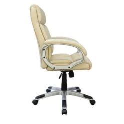Boss Office Products Executive Desk Chair Silver With Ivory Vinyl 8 Boss Office Products Executive Desk Chair Silver With Ivory Vinyl -Home Furnishing Store 285712 RightView Lg