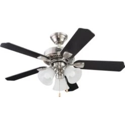 Seasons® Torrena™ 42 In. 5-Blade Led Ceiling Fan W/ Light (Black)