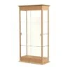 Ghent Waddell Varsity Lighted Natural Oak Case W/sliding Door/plaque Fabric Back -Home Furnishing Store 288078 MainProductImage Lg