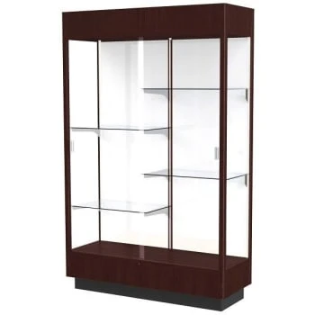 Ghent Waddell Heritage Wood Display Case Java Hardwood Finish W/ White Back 3 Ghent Waddell Heritage Wood Display Case Java Hardwood Finish W/ White Back