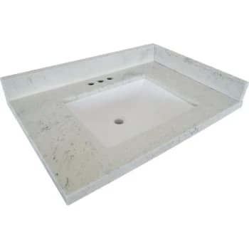 Modular Vanity Tops 3-1/2 X 21" Artic Stone Cultured Marble Vanity Side Splash 4 Modular Vanity Tops 3-1/2 X 21" Artic Stone Cultured Marble Vanity Side Splash - Image 2