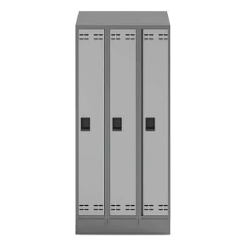 Safco Triple Continuous Metal Locker Base Addition, 35w X 16d X 5.75h, Gray 4 Safco Triple Continuous Metal Locker Base Addition, 35w X 16d X 5.75h, Gray - Image 2
