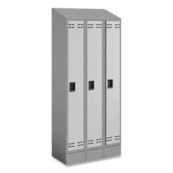 Safco Triple Continuous Metal Locker Base Addition, 35w X 16d X 5.75h, Gray 9 Safco Triple Continuous Metal Locker Base Addition, 35w X 16d X 5.75h, Gray -Home Furnishing Store 291918 LeftView Lg
