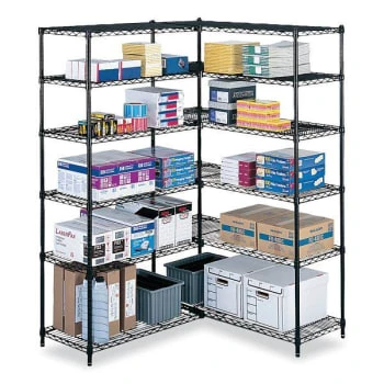 Safco 4-Shelf Industrial Add-On Unit, 48"w X 24"d X 72"h, Black 4 Safco 4-Shelf Industrial Add-On Unit, 48"w X 24"d X 72"h, Black - Image 2