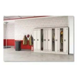 Safco Triple Sloped Metal Locker Hood Addition, 36w X 18d X 6h, Tan 8 Safco Triple Sloped Metal Locker Hood Addition, 36w X 18d X 6h, Tan -Home Furnishing Store 292935 RightView Lg