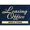 Leasing Office Welcome Floor Mat, Navy, 3' X 2' -Home Furnishing Store 293339 PT Lg 1