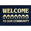 Welcome To Our Community Floor Mat, Navy, 3' X 2' -Home Furnishing Store 293342 PT Lg 1
