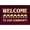 Welcome To Our Community Floor Mat, Maroon, 6' X 4' -Home Furnishing Store 293343 PT Lg 1