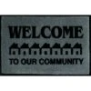 Welcome To Our Community Floor Mat, Charcoal, 6' X 4' -Home Furnishing Store 293344 PT Lg 1