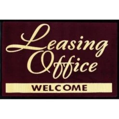 Leasing Office Welcome Floor Mat, Maroon, 6' X 4'