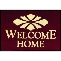 Welcome Home Floor Mat, Maroon, 6' X 4'