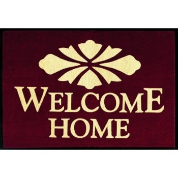 Welcome Home Floor Mat, Maroon, 6' X 4' 3 Welcome Home Floor Mat, Maroon, 6' X 4'