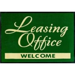 Leasing Office Welcome Floor Mat, Hunter Green, 6' X 4'