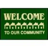Welcome To Our Community Floor Mat, Hunter Green, 6' X 4' -Home Furnishing Store 293981 PT Lg