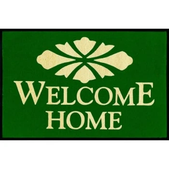 Welcome Home Floor Mat, Hunter Green, 3' X 2' 3 Welcome Home Floor Mat, Hunter Green, 3' X 2'
