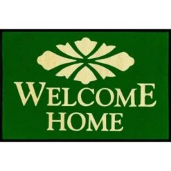 Welcome Home Floor Mat, Hunter Green, 6' X 4'