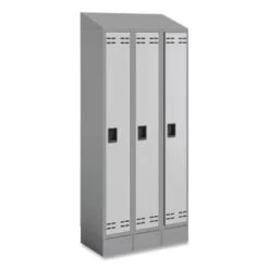 Safco Triple Sloped Metal Locker Hood Addition, 36w X 18d X 6h, Gray -Home Furnishing Store 294263 LeftView Lg