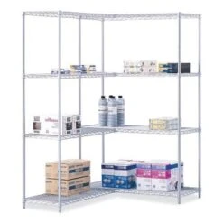 Safco Industrial Extra Shelf Pack, 36"w X 18"d X 1.5"h, Metallic Gray, 2 Per Pack -Home Furnishing Store 294789 FrontView straighton Lg