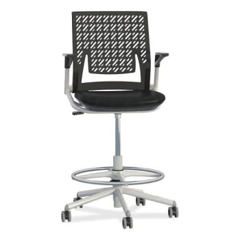 Safco Thesis™ Flex Back Stool With Arms, 21.5" To 29.5" Seat Height, Black 6 Safco Thesis™ Flex Back Stool With Arms, 21.5" To 29.5" Seat Height, Black - Image 4