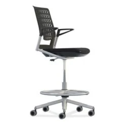 Safco Thesis™ Flex Back Stool With Arms, 21.5" To 29.5" Seat Height, Black 12 Safco Thesis™ Flex Back Stool With Arms, 21.5" To 29.5" Seat Height, Black -Home Furnishing Store 295923 RightView Lg